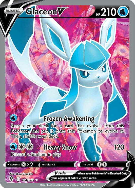 Glaceon V (Full Art) - 174/203 Ultra Rare SWSH07: Evolving Skies