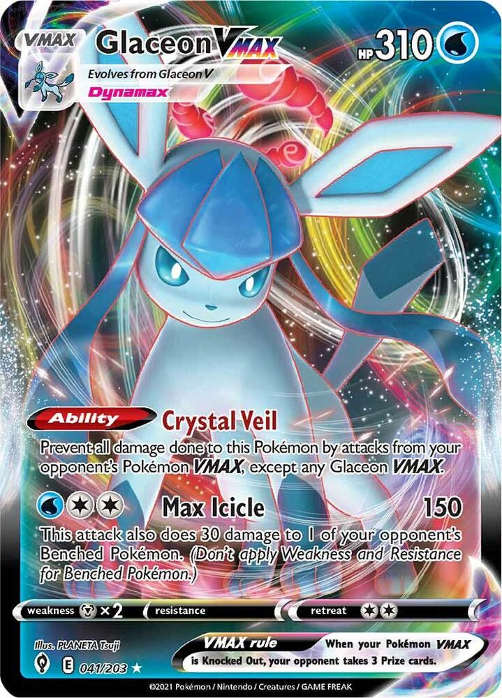 Glaceon VMAX - 041/203 Ultra Rare SWSH07: Evolving Skies