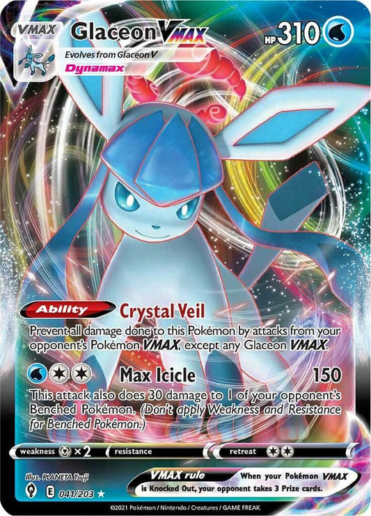 Glaceon VMAX 041/203 Ultra Rare Evolving Skies Pokémon card