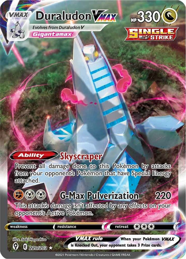 Duraludon VMAX (Alternate Art Secret) - 220/203 Secret Rare SWSH07: Evolving Skies