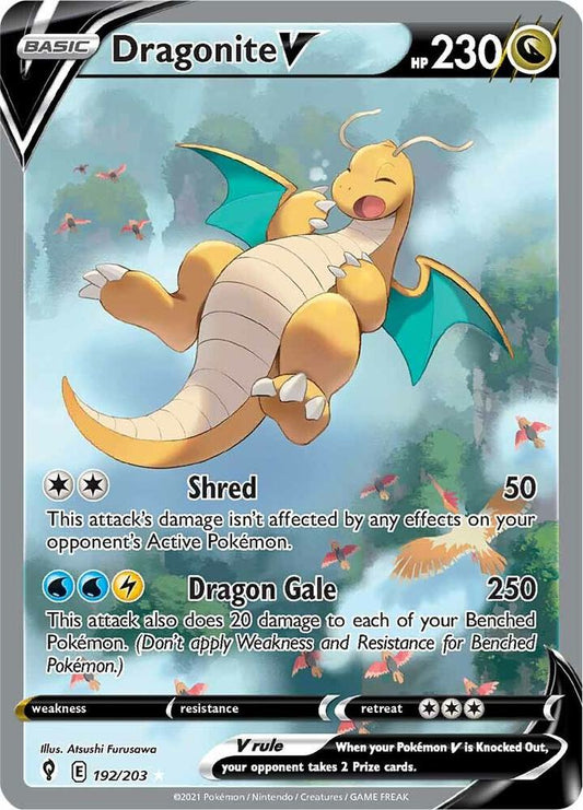 Dragonite V (Alternate Full Art) 192/203 Ultra Rare Evolving Skies Pokémon card