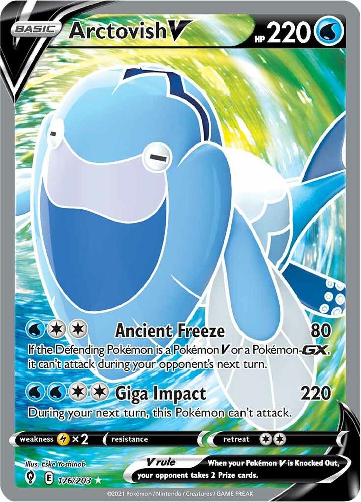 Arctovish V (Full Art) - 176/203 Ultra Rare SWSH07: Evolving Skies