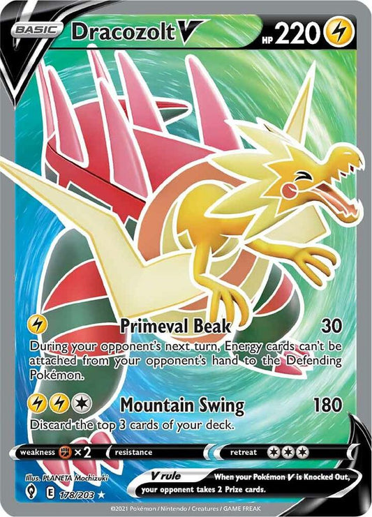 Dracozolt V (Full Art) 178/203 Ultra Rare Evolving Skies Pokémon card