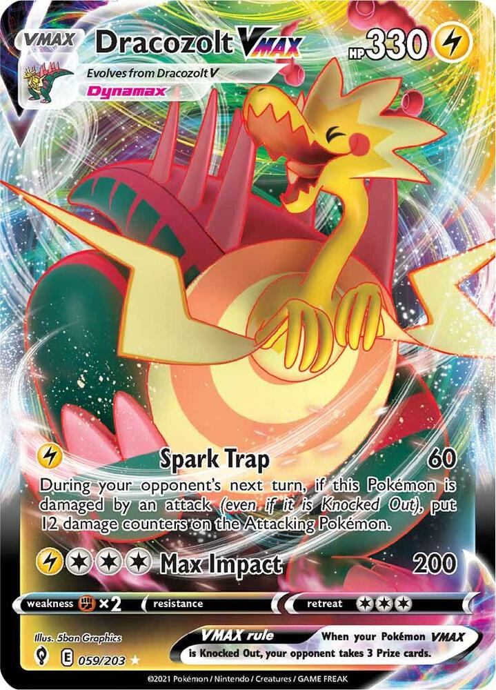 Dracozolt VMAX - 059/203 Ultra Rare SWSH07: Evolving Skies