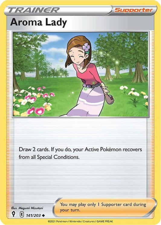 Aroma Lady 141/203 Uncommon Evolving Skies Pokémon card