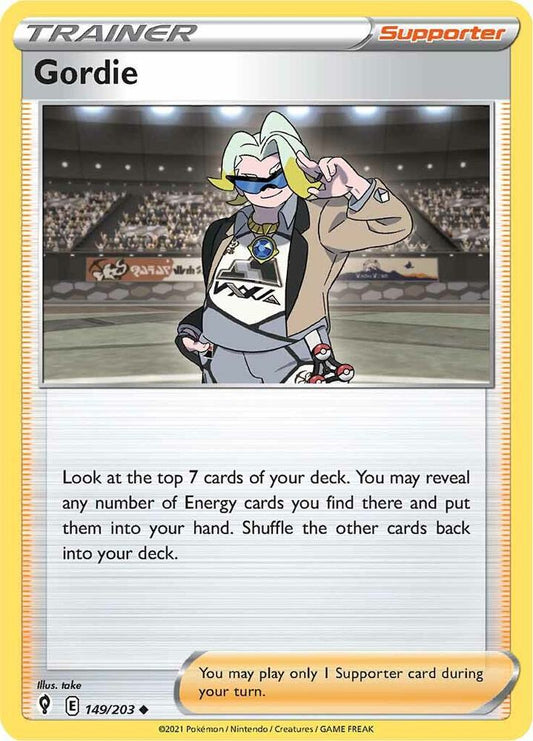 Gordie 149/203 Uncommon Evolving Skies Pokémon card