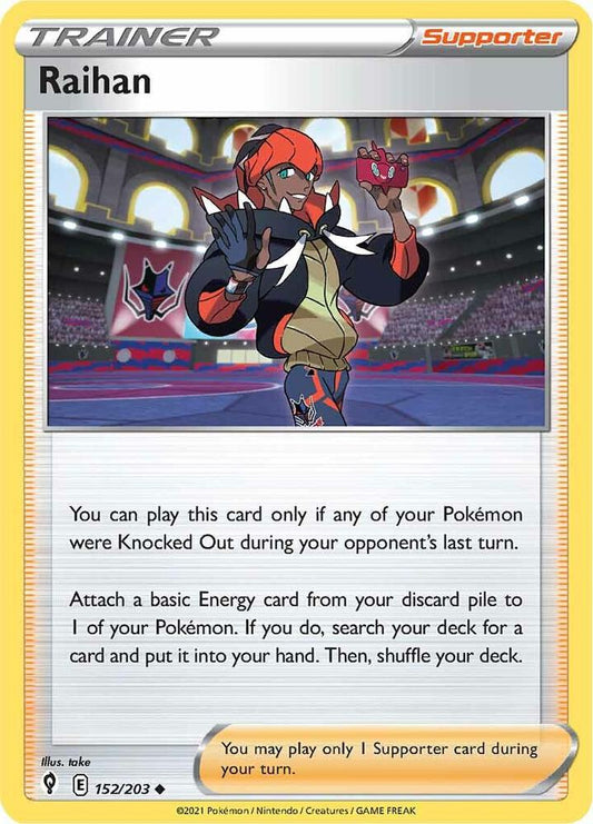 Raihan 152/203 Uncommon Evolving Skies Pokémon card