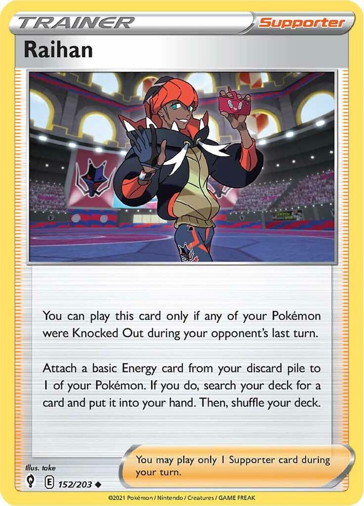Raihan 152/203 Uncommon Evolving Skies Pokémon card