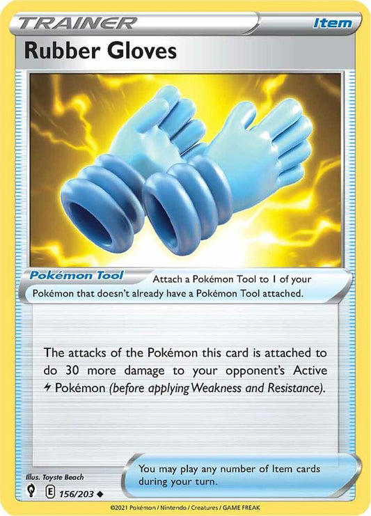 Rubber Gloves 156/203 Uncommon Evolving Skies Pokémon card