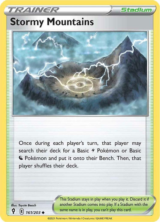 Stormy Mountains 161/203 Uncommon Evolving Skies Pokémon card