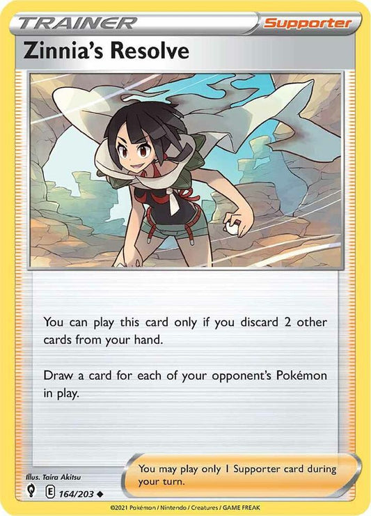 Zinnia's Resolve 164/203 Uncommon Evolving Skies Pokémon card