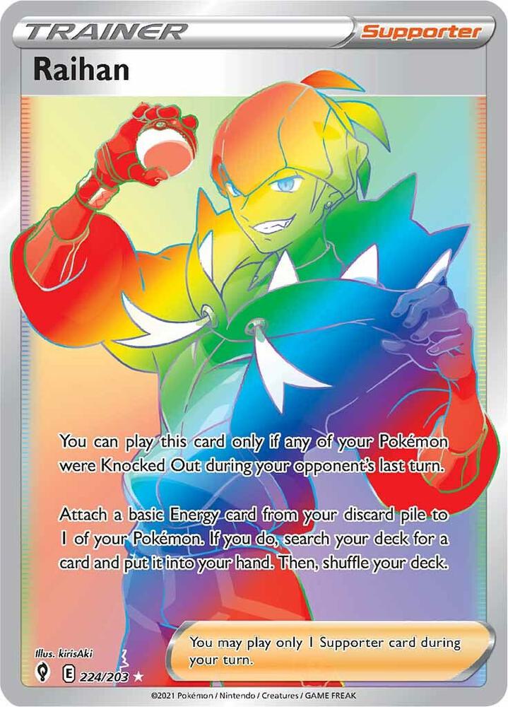 Raihan (Secret) 224/203 Secret Rare Evolving Skies Pokémon card