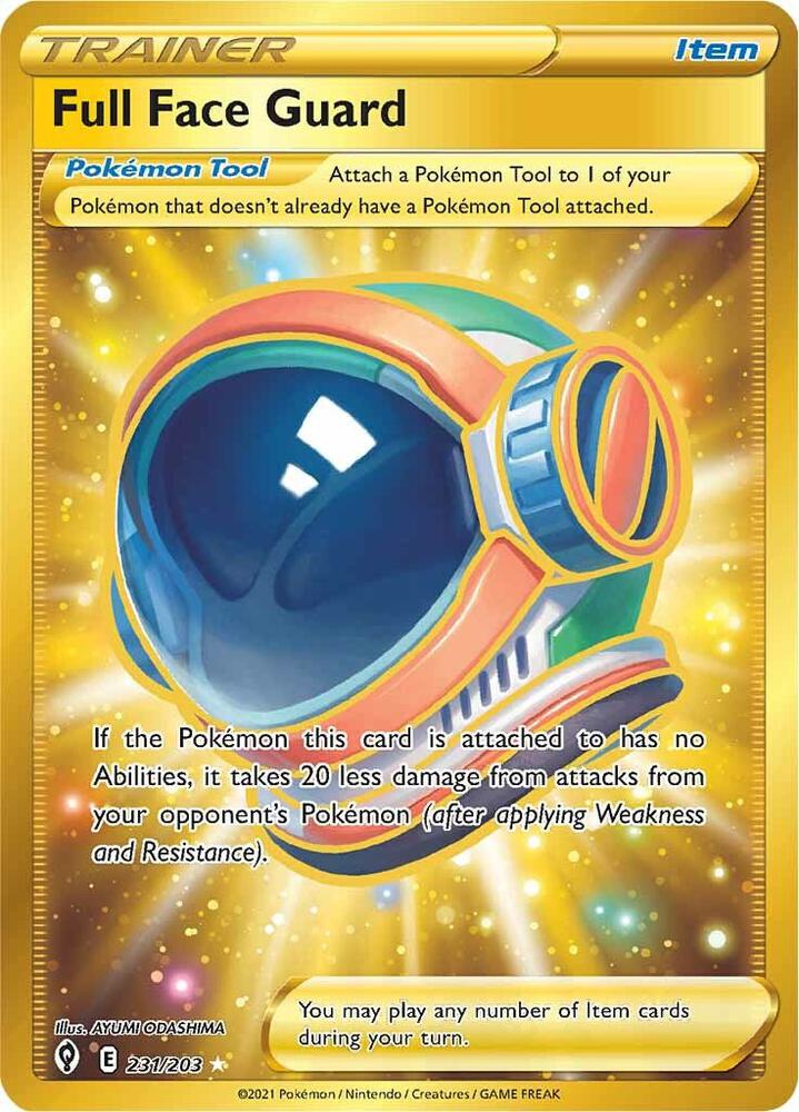 Full Face Guard (Secret) 231/203 Secret Rare Evolving Skies Pokémon card