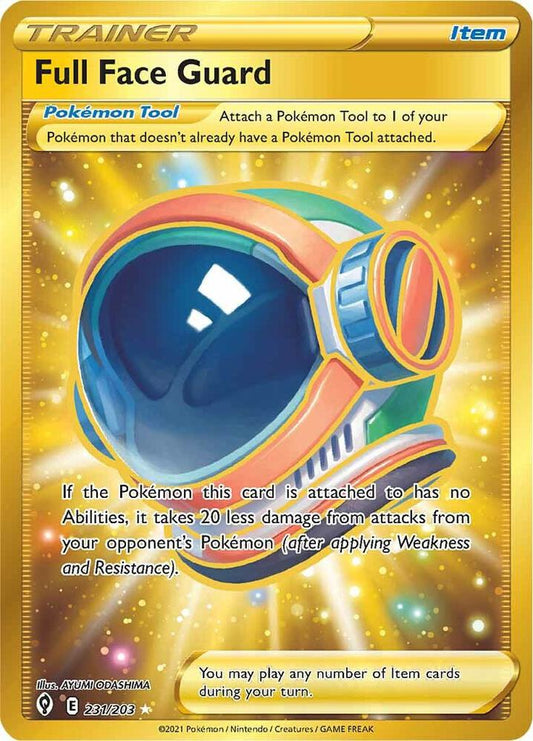 Full Face Guard (Secret) 231/203 Secret Rare Evolving Skies Pokémon card