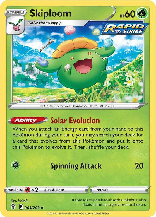 Skiploom 003/203 Uncommon Evolving Skies Pokémon card