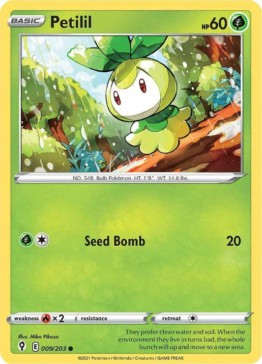 Petilil 009/203 Common Evolving Skies Pokémon card