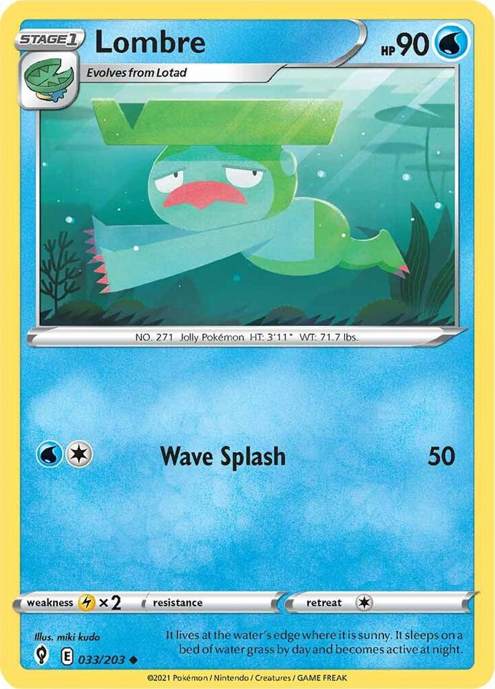 Lombre 033/203 Uncommon Evolving Skies Pokémon card