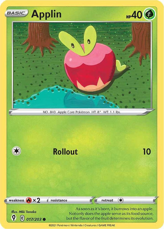 Applin 017/203 Common Evolving Skies Pokémon card