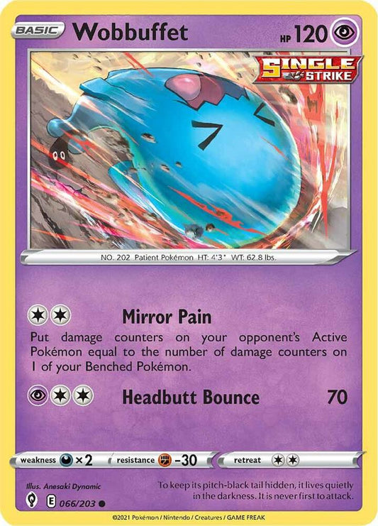 Wobbuffet 066/203 Common Evolving Skies Pokémon card
