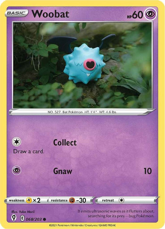 Woobat 068/203 Common Evolving Skies Pokémon card
