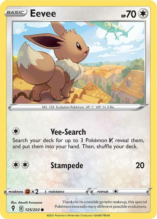 Eevee 125/203 Common Evolving Skies Pokémon card
