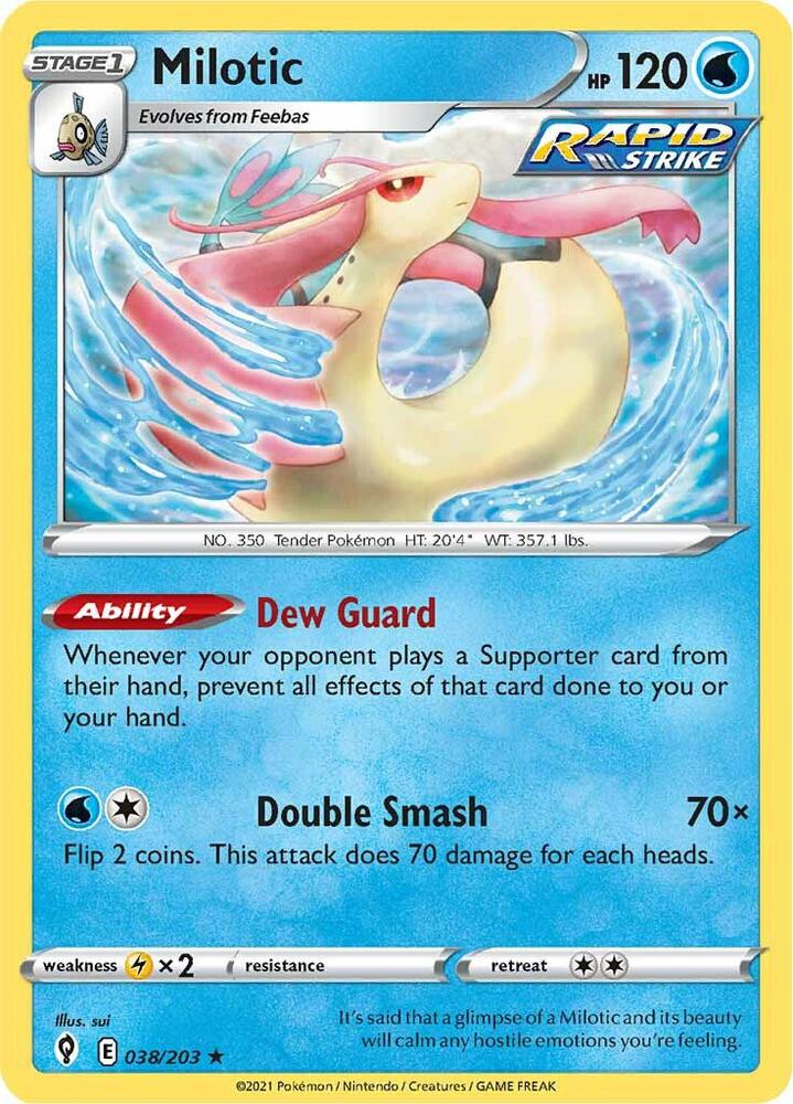 Milotic - 038/203 Rare SWSH07: Evolving Skies