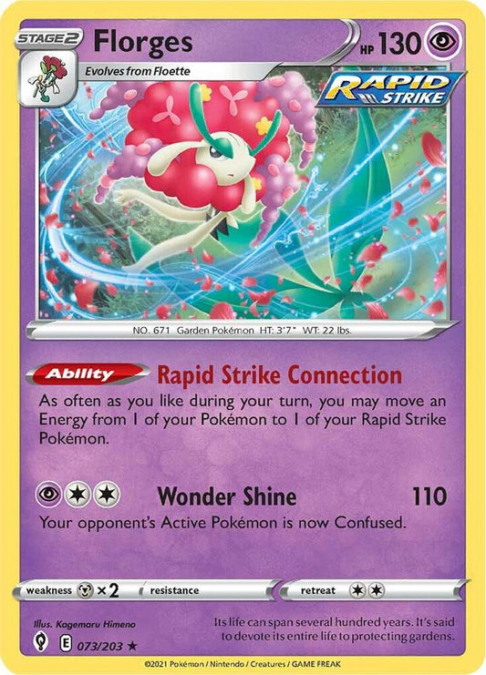 Florges 073/203 Holo Rare Evolving Skies Pokémon card