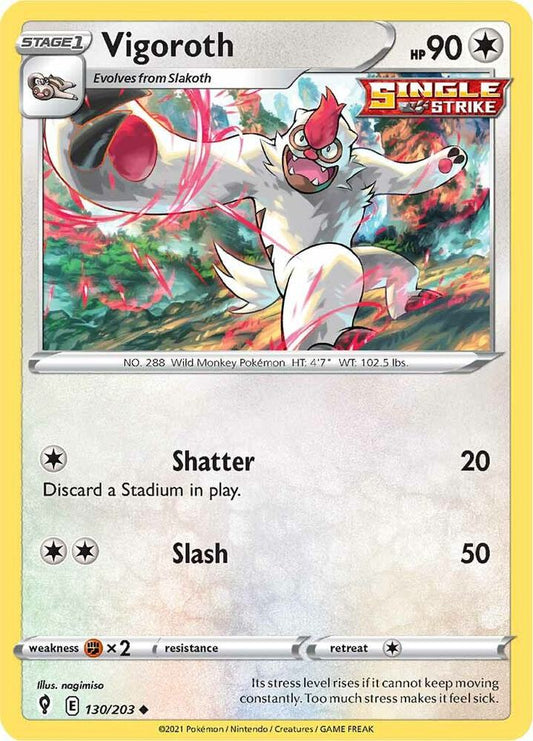 Vigoroth - 130/203 Uncommon SWSH07: Evolving Skies