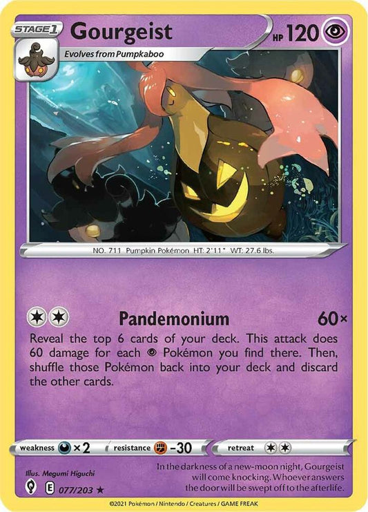 Gourgeist 077/203 Rare Evolving Skies Pokémon card