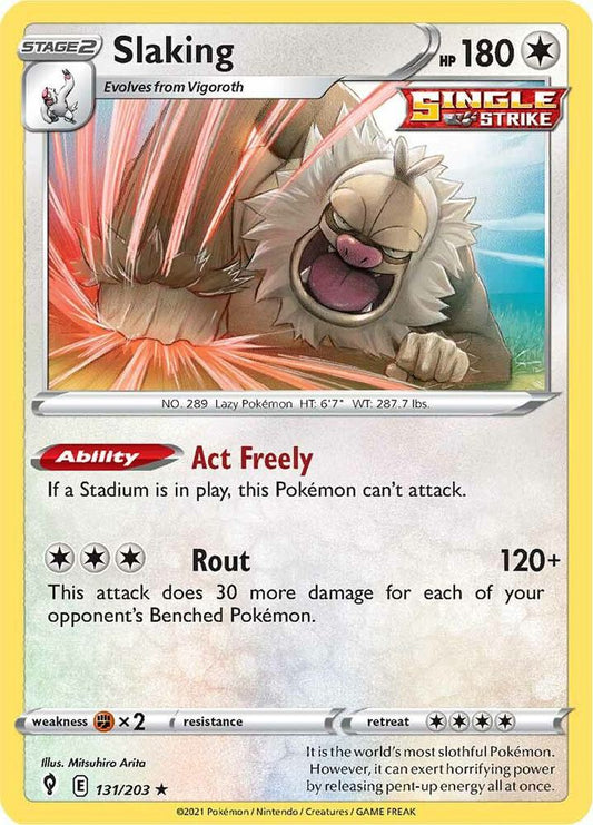 Slaking 131/203 Holo Rare Evolving Skies Pokémon card