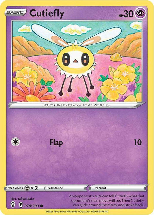 Cutiefly 078/203 Common Evolving Skies Pokémon card