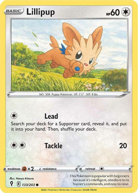 Lillipup 133/203 Common Evolving Skies Pokémon card