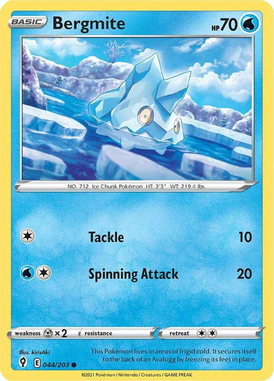 Bergmite 044/203 Common Evolving Skies Pokémon card