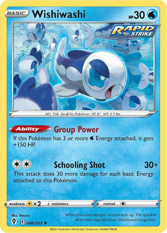 Wishiwashi 046/203 Rare Evolving Skies Pokémon card