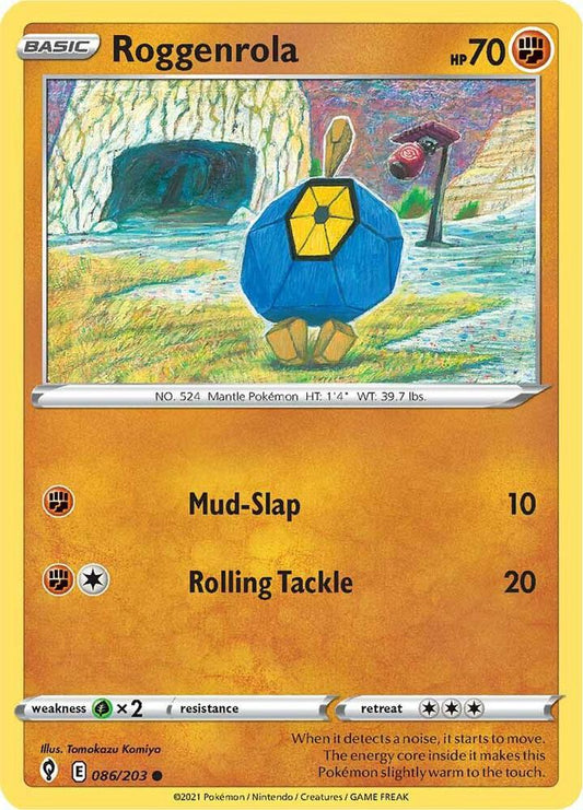 Roggenrola 086/203 Common Evolving Skies Pokémon card