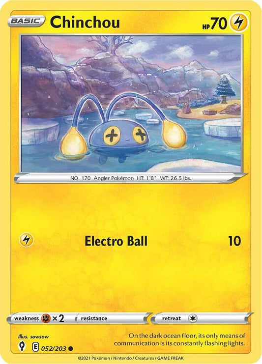 Chinchou 052/203 Common Evolving Skies Pokémon card