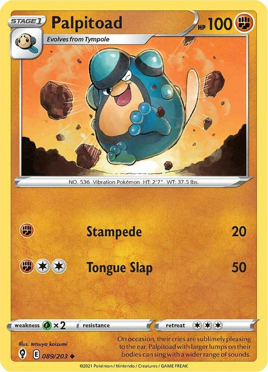 Palpitoad 089/203 Uncommon Evolving Skies Pokémon card