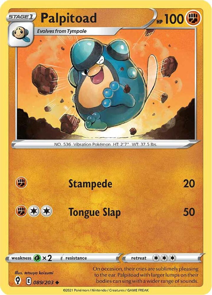 Palpitoad 089/203 Uncommon Evolving Skies Pokémon card