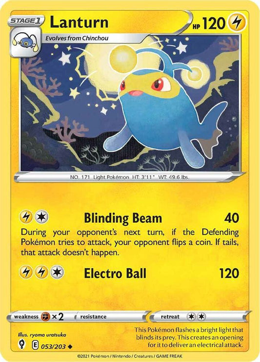 Lanturn 053/203 Uncommon Evolving Skies Pokémon card