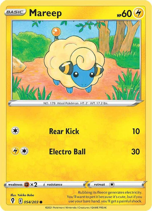 Mareep 054/203 Common Evolving Skies Pokémon card