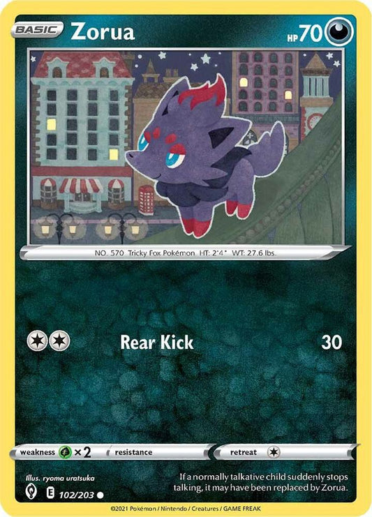 Zorua 102/203 Common Evolving Skies Pokémon card