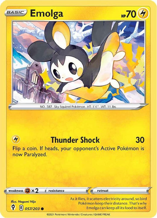 Emolga 057/203 Common Evolving Skies Pokémon card