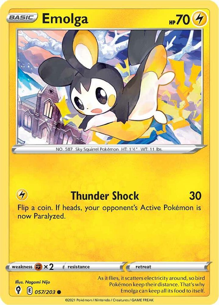 Emolga 057/203 Common Evolving Skies Pokémon card