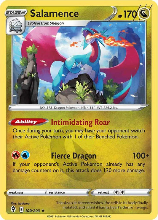Salamence 109/203 Holo Rare Evolving Skies Pokémon card