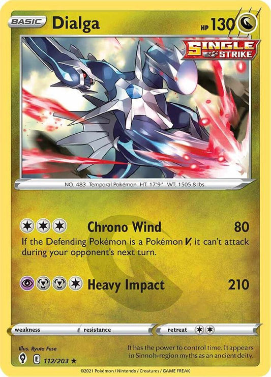 Dialga 112/203 Holo Rare Evolving Skies Pokémon card