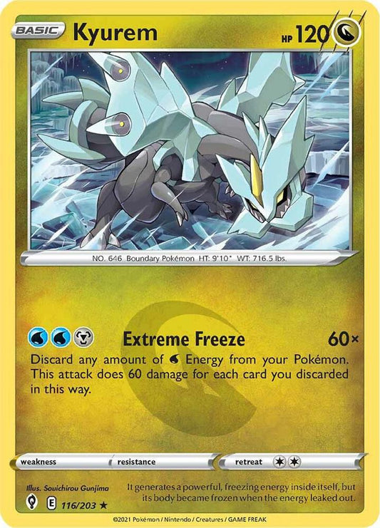 Kyurem 116/203 Holo Rare Evolving Skies Pokémon card