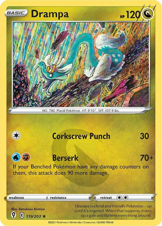 Drampa 119/203 Rare Evolving Skies Pokémon card