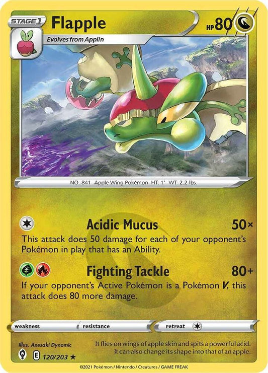 Flapple 120/203 Rare Evolving Skies Pokémon card