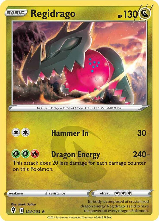Regidrago 124/203 Holo Rare Evolving Skies Pokémon card