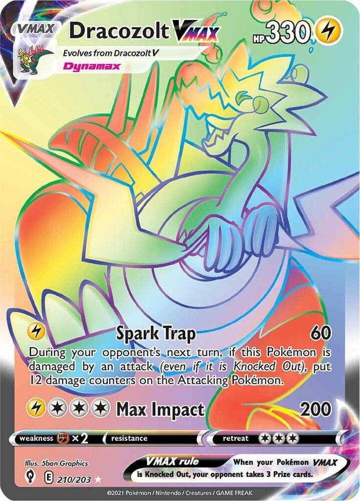 Dracozolt VMAX (Secret) - 210/203 Secret Rare SWSH07: Evolving Skies